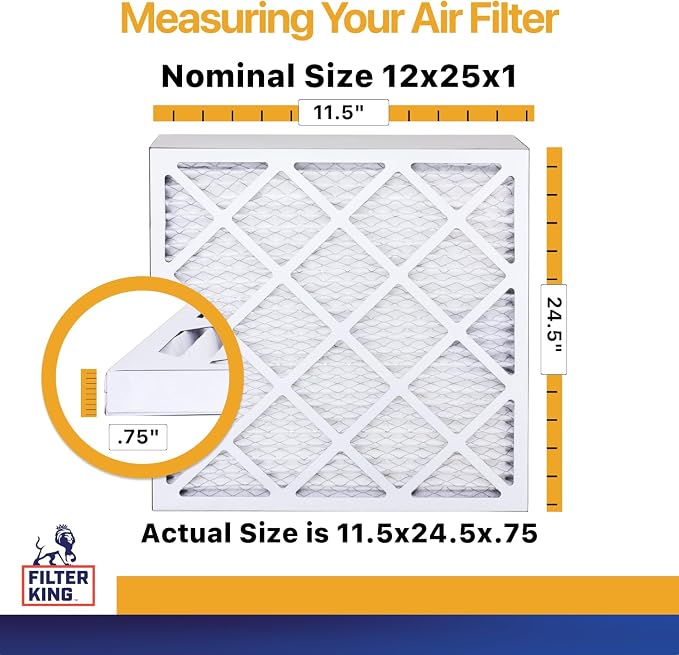Filter King 12x25x1 Air Filter | 6-PACK | MERV 13 HVAC Pleated A/C Furnace - Image 2