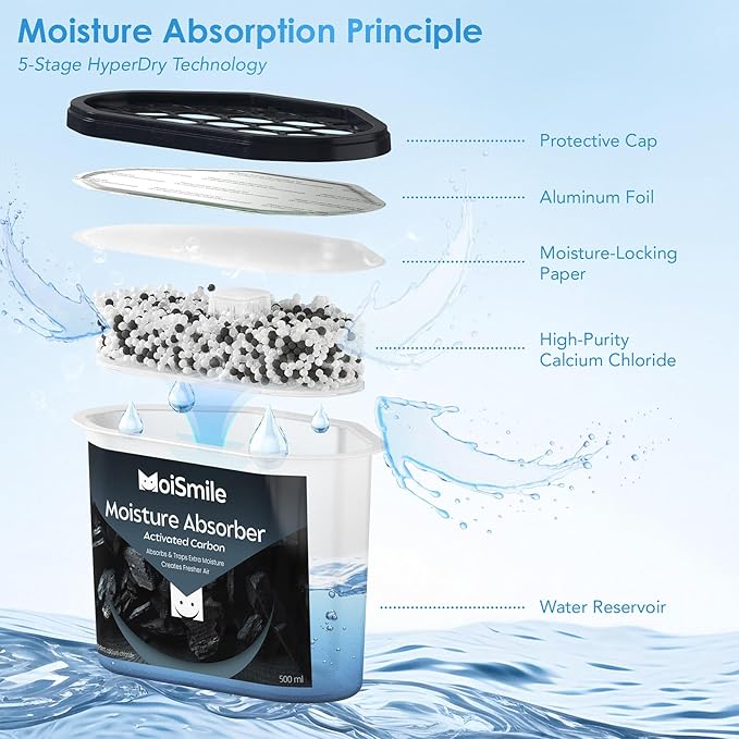 Moisture Absorbers 6 Packs, 10.8OZ Activated Charcoal Efficient Humidity - Image 5