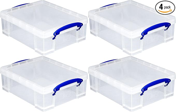 Really Useful Box 4 Pack Storage Bins, 8.1 Liter by ReallyUsefulBox