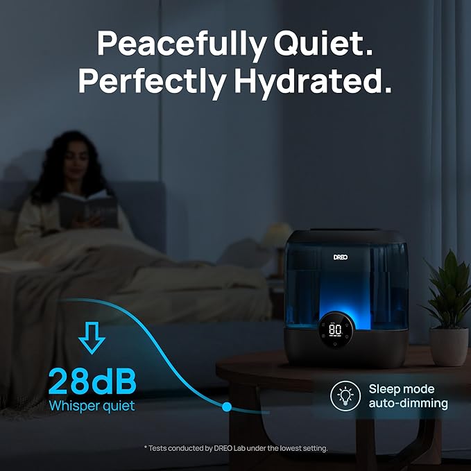 DREO 6L Top Fill Humidifiers for Bedroom, 60H Runtime, 28 dB Quiet Supersized - Image 3