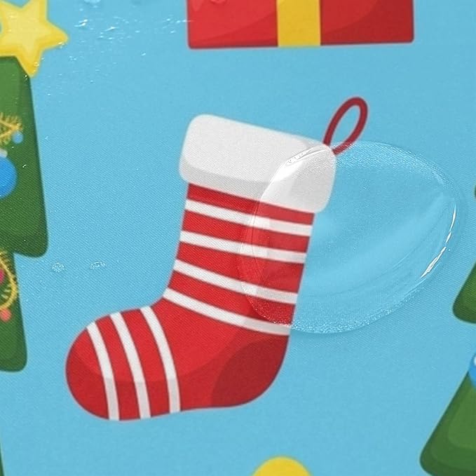 Christmas Santa Tree Blue Shower Curtain Liner 72×72 inch - Image 4