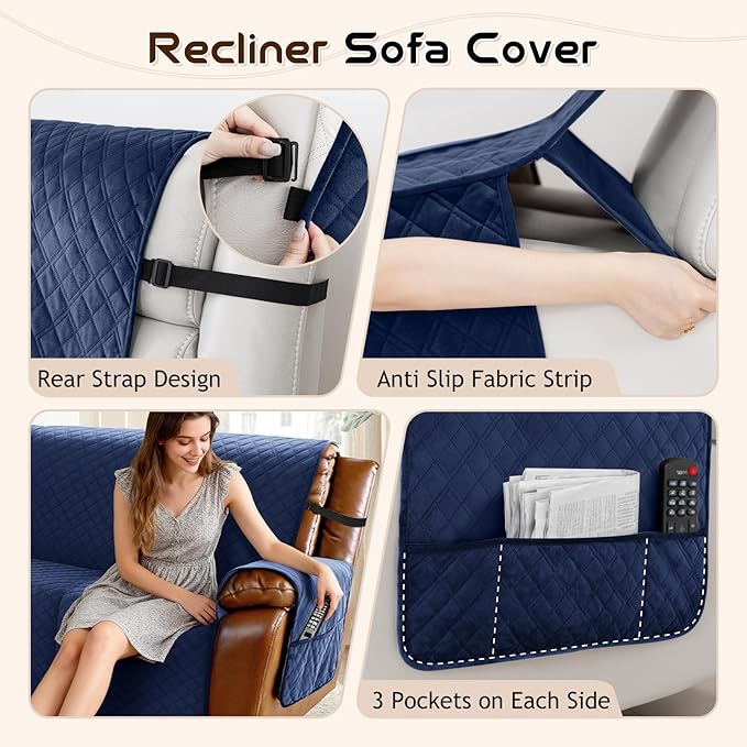 Arfntevss Waterproof Recliner Sectional Couch Covers - Image 4
