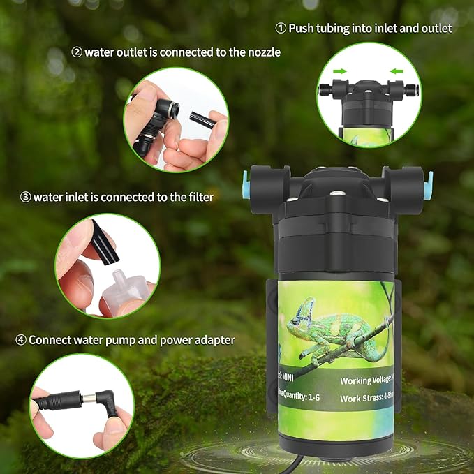 Reptile Mister System, External Timer & 360° Adjustable Nozzle, Humidifier - Image 4