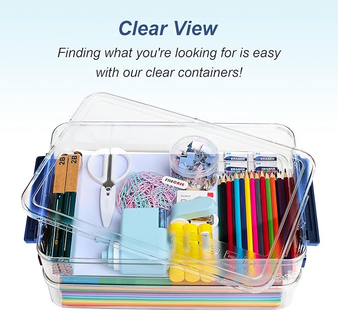 2 Pcs 5.5qt 9 x 13 Plastic Portable Project Case - Image 5