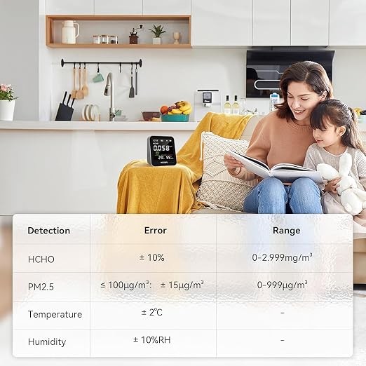 4-in-1 Indoor Air Quality Monitor, HCHO PM2.5 Detector, Formaldehyde - Image 6