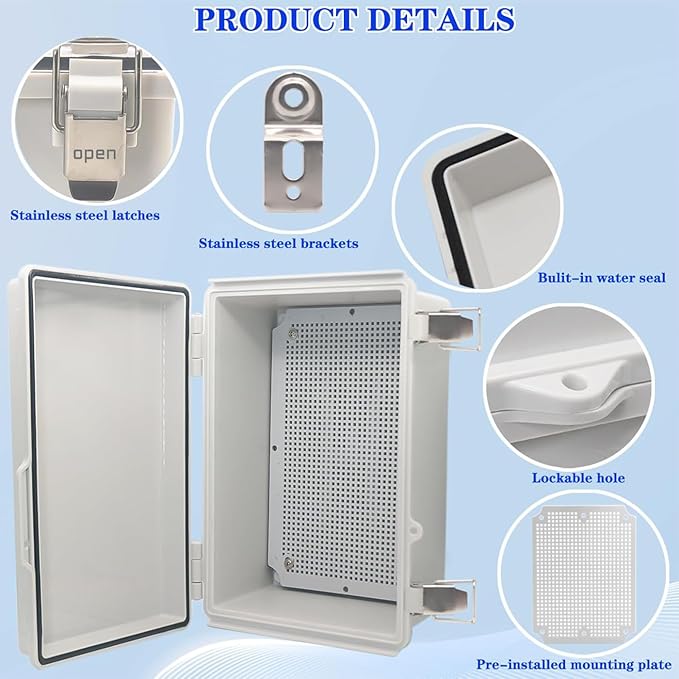 Waterproof Outdoor Electrical Box Junction Box Weatherproof IP67 ABS Plastic - Image 3