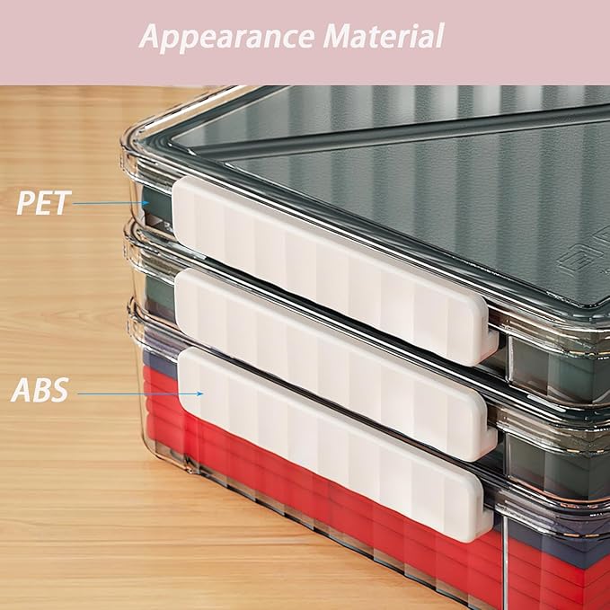 2 Pack Clear Plastic File Boxes w/Latching Lids, Stackable A4 Storage - Image 4