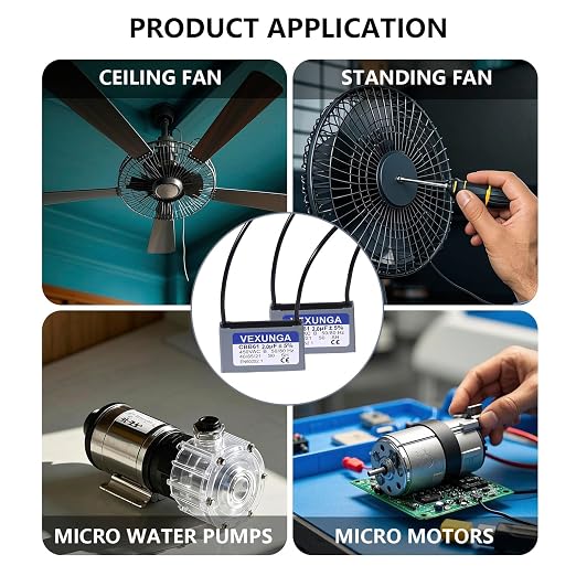 VEXUNGA CBB61 Fan Capacitor 2uF 450 Volt Ceiling Fan Capacitors Replacement - Image 6