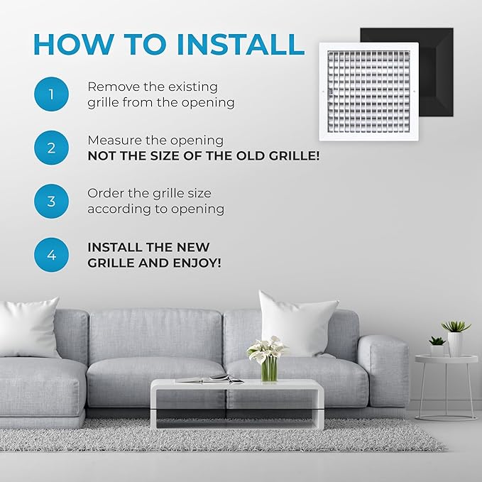 Aluminum 12 x 12 Inch Air Vent Covers Wall AC Grille – Premium Register Vent - Image 6