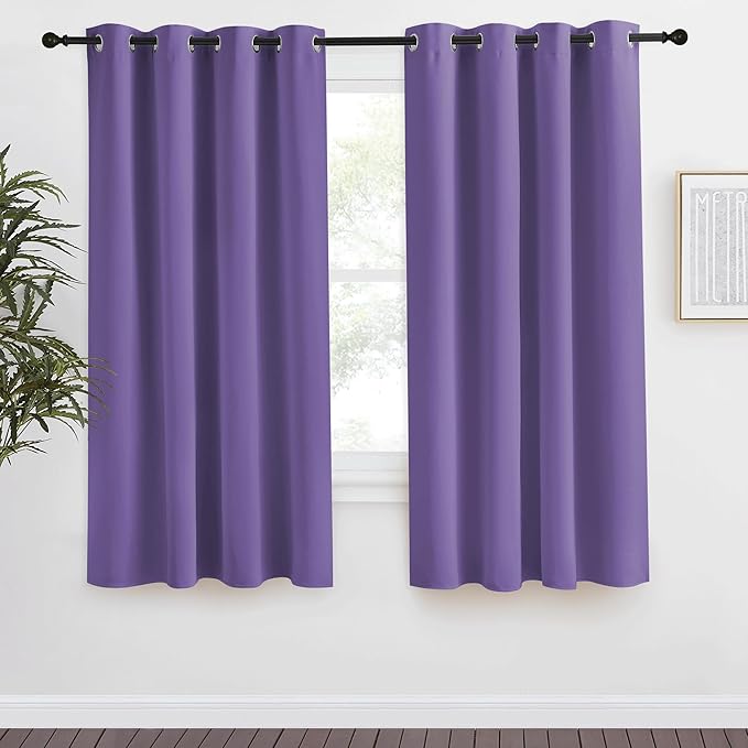 NICETOWN Blackout Curtain 57 inch Length, W55 x L57 Inch, Lilac Purple by NICETOWN