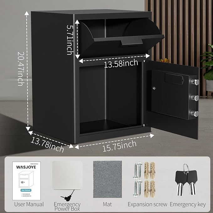 WASJOYE Depository Drop Cabinet Safe - Image 5