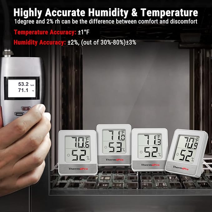 ThermoPro TP49 2 Pieces Digital Hygrometer Indoor Thermometer Humidity Meter - Image 7