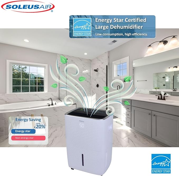 Soleus Air Energy Star Rated 1, 800 SqFt., 25 Pint Dehumidifier - Image 7