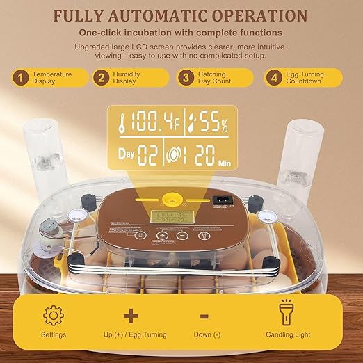 3rd Gen - 24 Egg Automatic Incubator, Stage-Based Adaptive Humidity - Image 3