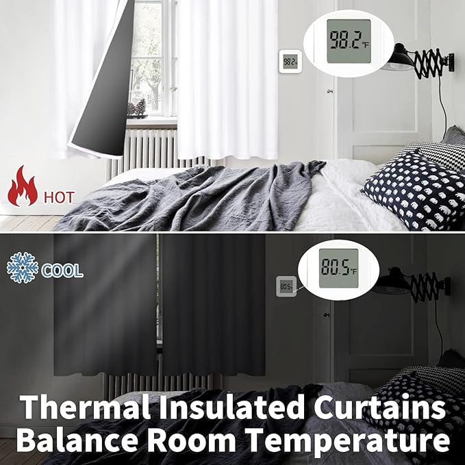 BGment White Blackout Curtains 108 Inches Long - Image 4