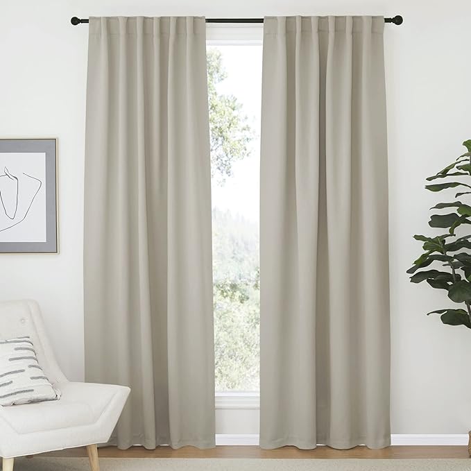 NICETOWN Living Room Room Darkening Curtains, Soft and Smooth Fabric Draperies by NICETOWN