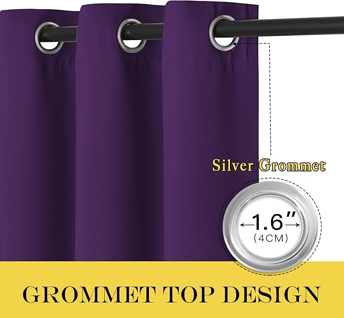 NICETOWN Blackout Sliding Glass Door Curtains, Room Darkening Thermal Insulated - Image 6