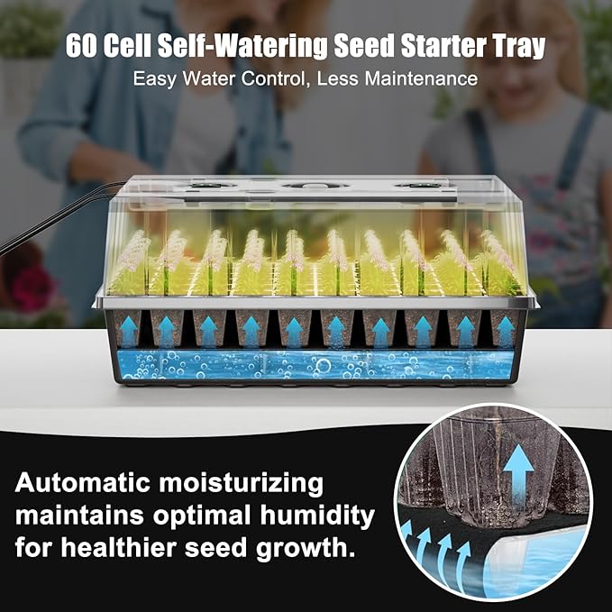 60 Cell Self-Watering Seed Starter Tray - Image 2