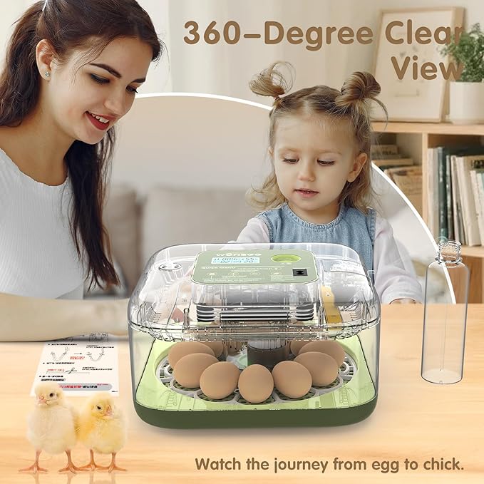 12 Egg Incubator with Automatic Turning, Temperature and Humidity Control - Image 7