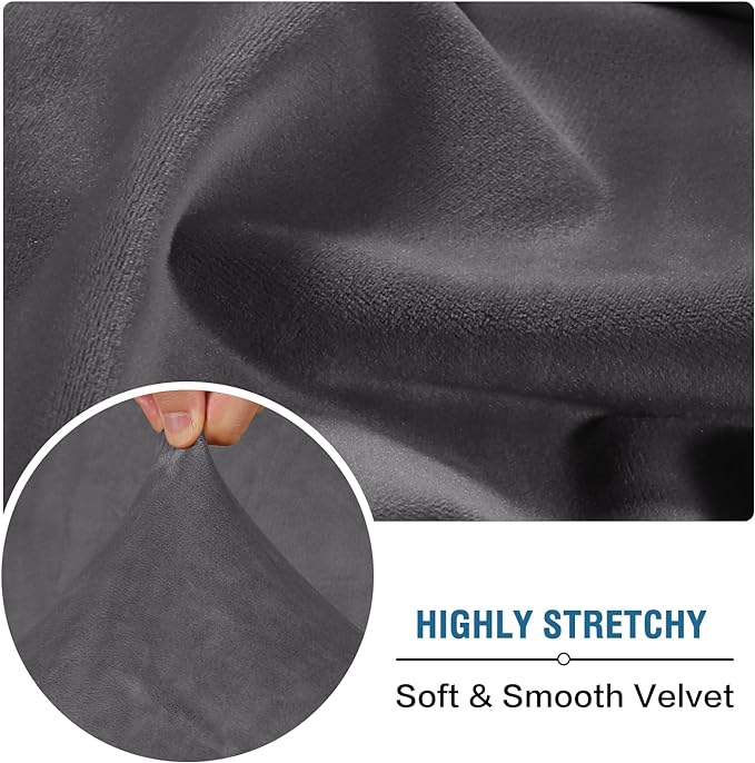 H.VERSAILTEX Velvet Stretch Individual Loveseat Couch Cover Plush Slipcover - Image 5