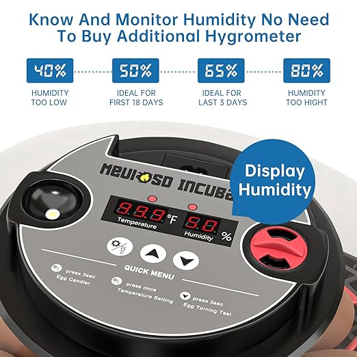 12-24 Egg Incubator with Humidity Display, Egg Candler, Automatic Egg Turner - Image 2