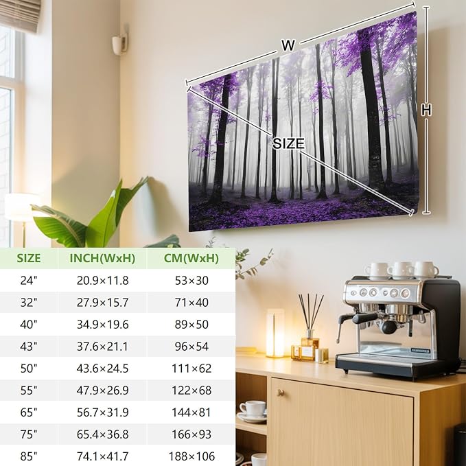 Autumn Thanksgiving Maple Trees Indoor TV Cover, Elastic TV Screen Protector - Image 3