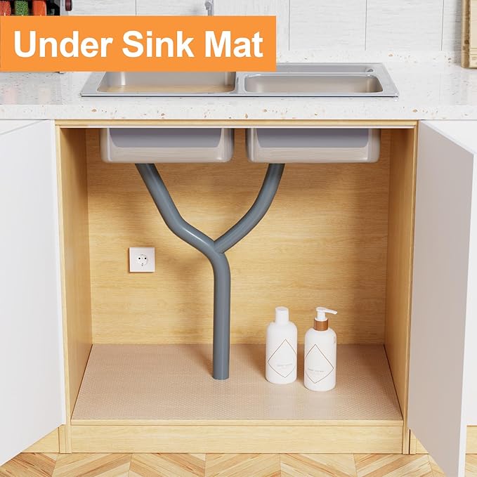 24-inch Wide Cabinet Shelf Liner: Clear Waterproof Large Under Sink Mat - 24 in - Image 3