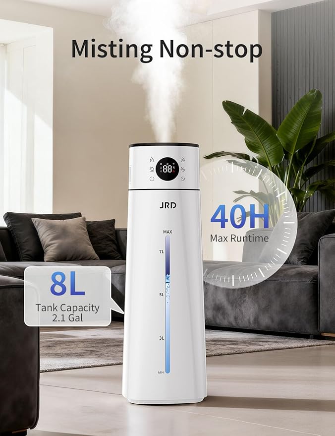 JRD Humidifier Large Room 8L/ 2.1Gal, Ultrasonic Cool Mist - Image 3
