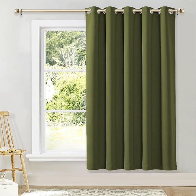 NICETOWN Blackout Wide Blinds for Sliding Door, Olive Green, W70 x L72 by NICETOWN
