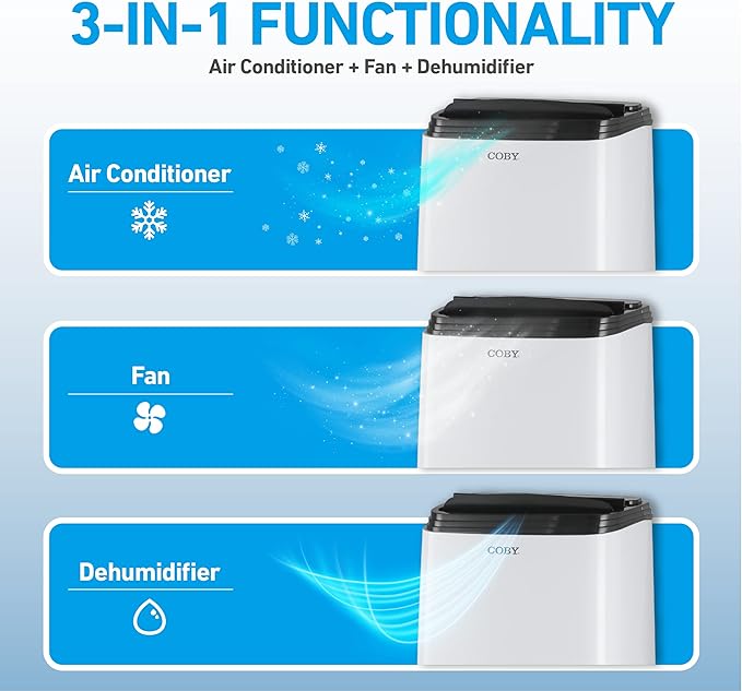 Coby CBPAC815 3-in-1 AC Unit, Dehumidifier & Fan, 000 Portable-air-conditioners - Image 2