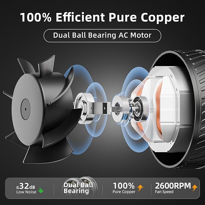 4 Inch Inline Fan with Switch, Upgraded Inline Duct Fans High-Efficiency - Image 2