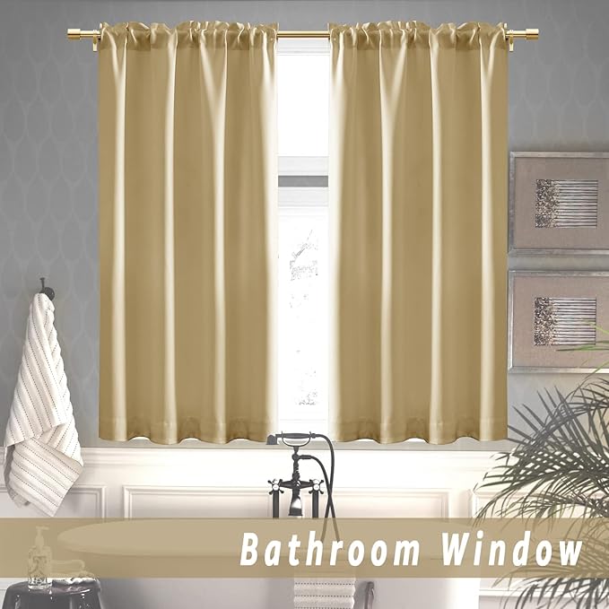Beige Blackout Curtain Panels 42 Inch Length - Image 6