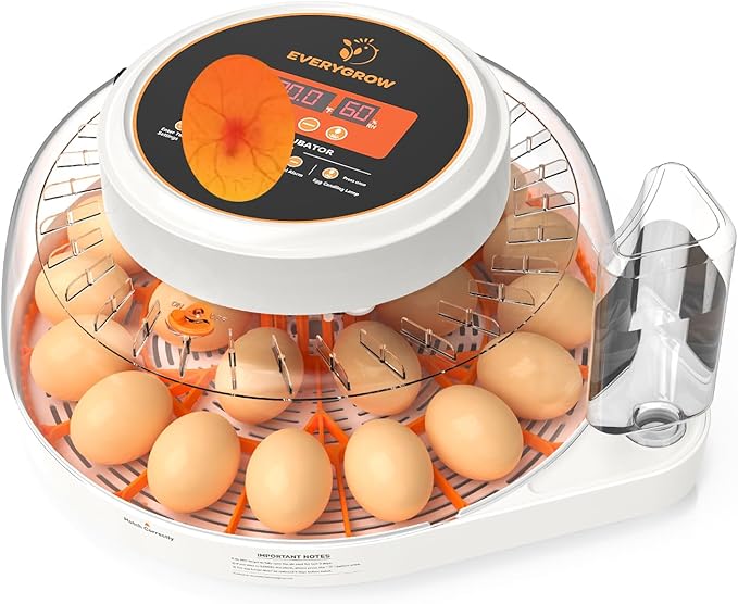 Incubators for Hatching Eggs, 22 Eggs Smart Incubator by EVERYGROW