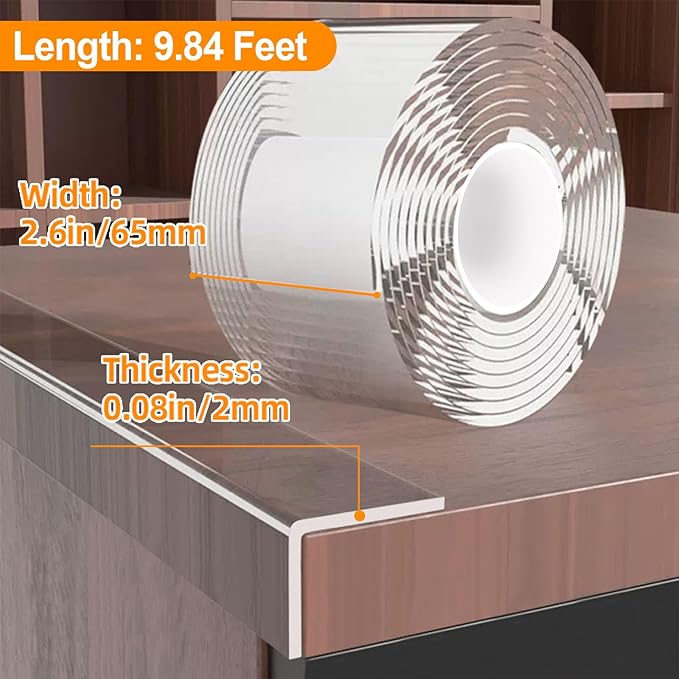2.6 in x 9.84 FT, Sharp Edge & Table Bumper, Window Edge, Wall Protector - Image 2