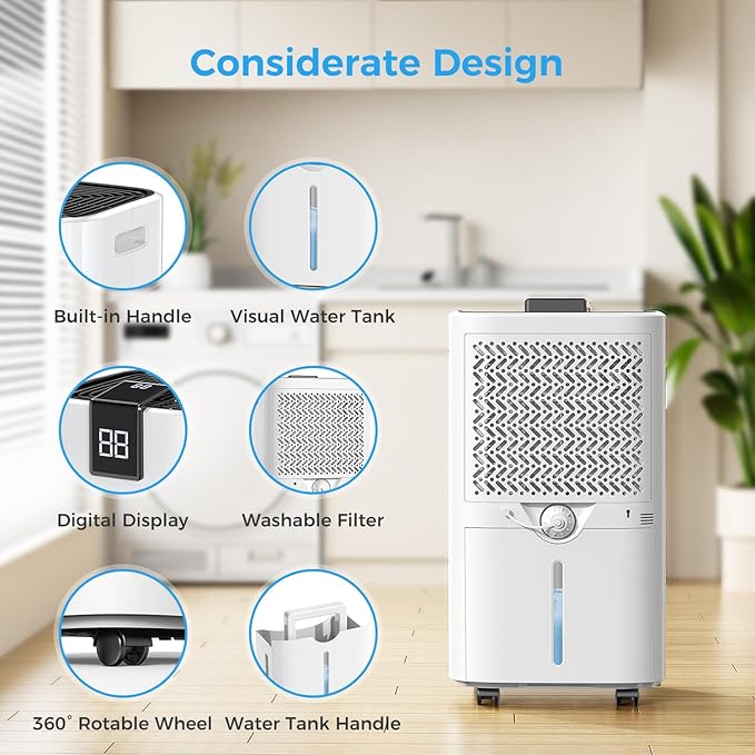 4000 sq.ft Dehumidifier for Basement, Trazico 45 Pint Dehumidifiers for Home - Image 7
