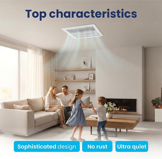 14x14 Aluminum 1-Way Air Flow Vent Cover Wall or Ceiling – Quiet HVAC Wall - Image 6
