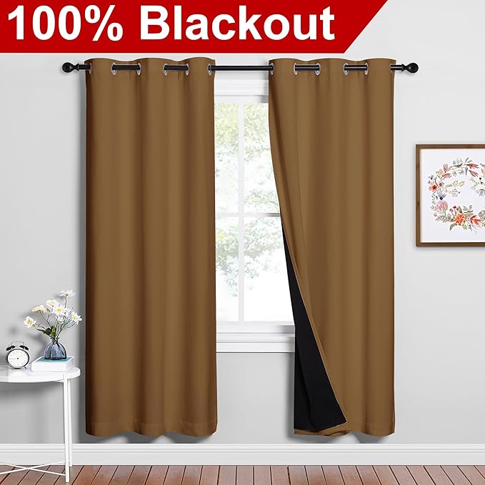 NICETOWN Full Shade Curtain Panels, Pair of Thermal Insulated & Energy - Image 2