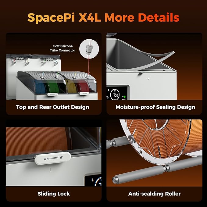 Creality Filament Dryer Box 4 Spool, SpacePi X4L 3D Printer Filament Storage Box - Image 6