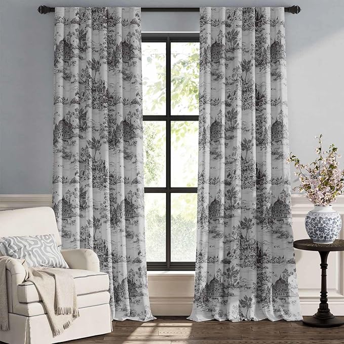 jinchan 95% Blackout Toile Curtains - Image 2