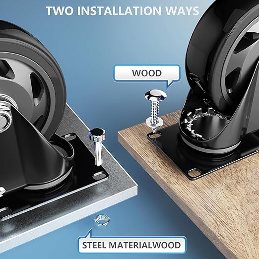 5 Inch Casters Set of 4 Heavy Duty, Caster Wheels - Image 5
