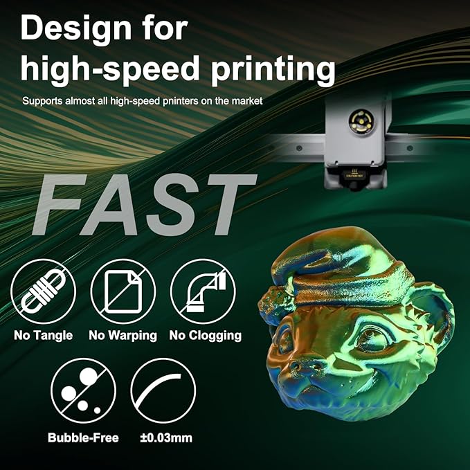 ERYONE Silk Tri Color PLA Filament 3D Printer 1.75mm +/- 0.03mm - Image 3