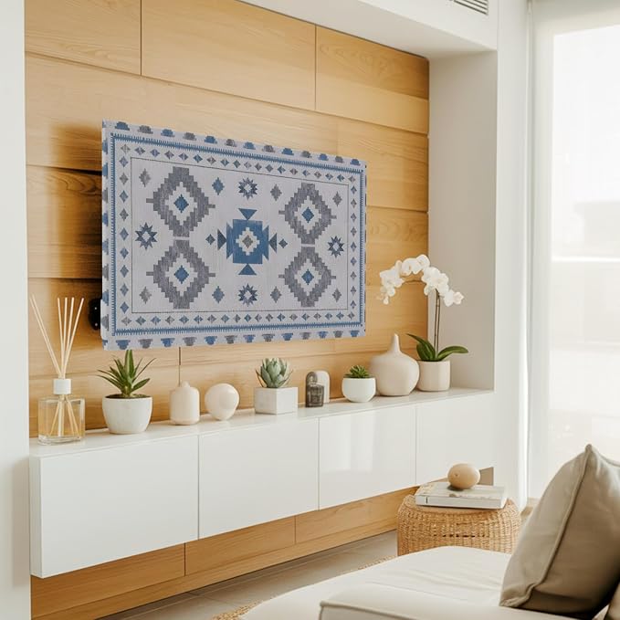 Southwestern Tribal Geometric Indoor TV Cover, Elastic TV Screen Protector - Image 2