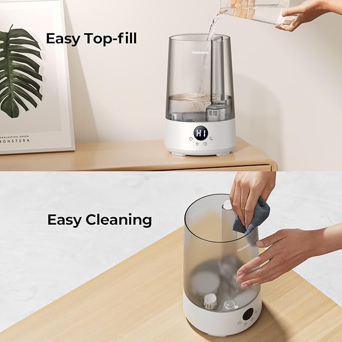 Homvana Humidifiers for Bedroom Home, 3.6 L Cool Mist Top-Fill 34H Super Long - Image 6