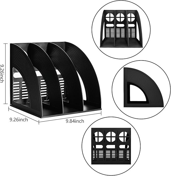 Marte Vanci Magazine File Holder Book Desktop Organizer Plastic Storage Sturdy - Image 2