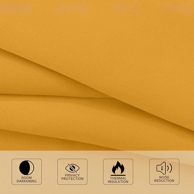 MYSKY HOME Yellow Blackout Curtains - Image 5