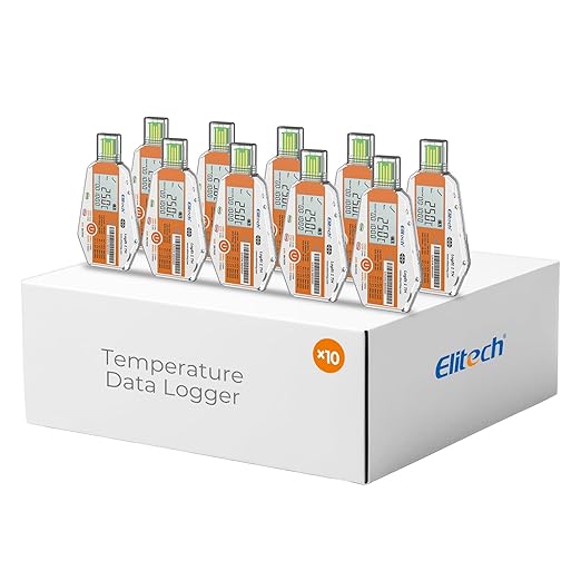 Elitech WHO PQS Certificated 10 Pack Temperature Humidity Data Logger 120Days by Elitech