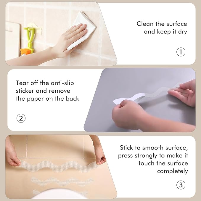 24 PCS Anti Slip Shower Stickers, Safety Bathtub Non Slip Strips, Adhesive - Image 3