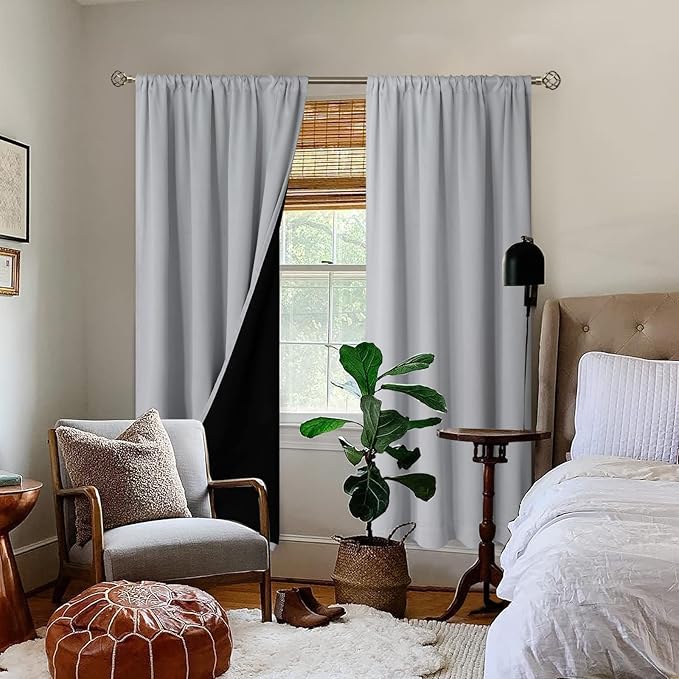 BGment Blackout Curtains for Bedroom 90 Inch Length, Rod Pocket Room Darkening - Image 2