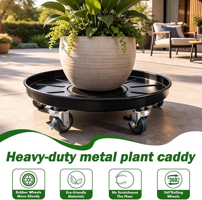 Planterhoma 3 Packs 20" Metal Plant Caddy - Image 5