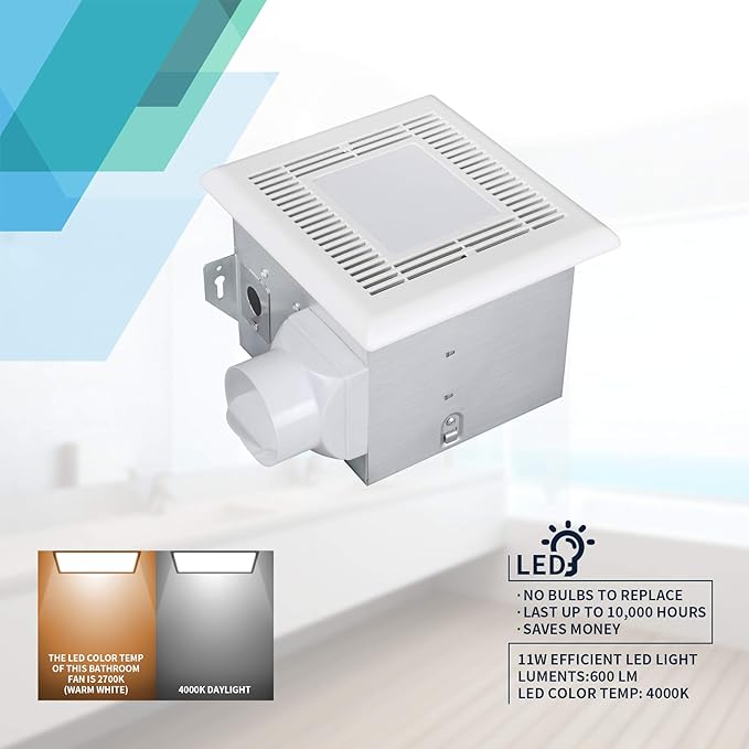 Tech Drive Very-Quiet 70 CFM, 2.0 Sone Bathroom Ventilation and Exhaust Fan - Image 6